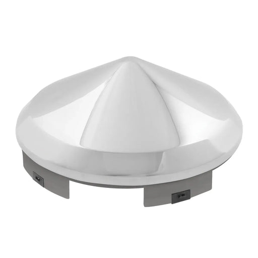 Light Gray Stainless steel front hub cap (pointed) universal 1" lip 10752 WHEEL HUB