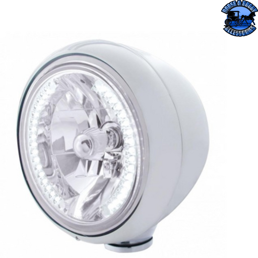 Light Gray GUIDE 682-C STYLE HEADLIGHT H4 BULB WITH 34 WHITE LED (Choose Color) HEADLIGHT Stainless,Chrome,Black