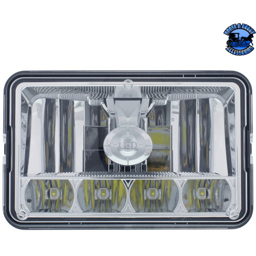 Light Slate Gray ULTRALIT - 5 LED 4" X 6" Crystal Headlight - High & Low Beam #31365 LED Headlight