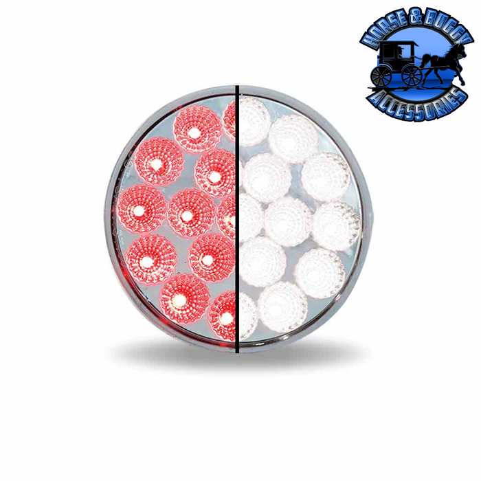 Light Gray 4" Round Trux Dual Revolution LEDs (Choose Style and Color) 4" ROUND Red to White - 19 Diodes