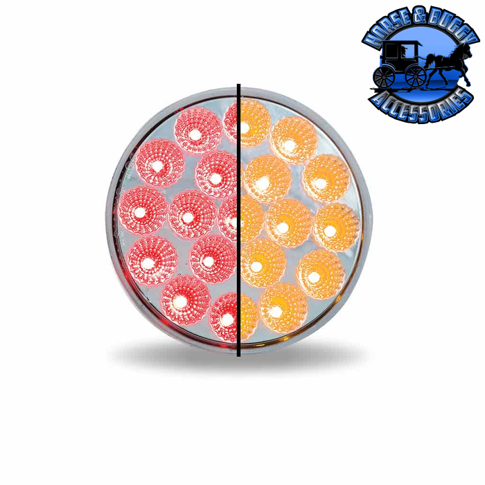 Gray 4" Round Trux Dual Revolution LEDs (Choose Style and Color) 4" ROUND Red to Amber - 19 Diodes,Red to Amber Strobe - 19 Diodes