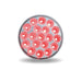 Gray 4" Clear Red Stop, Turn & Tail LED (19 Diodes) 4" ROUND