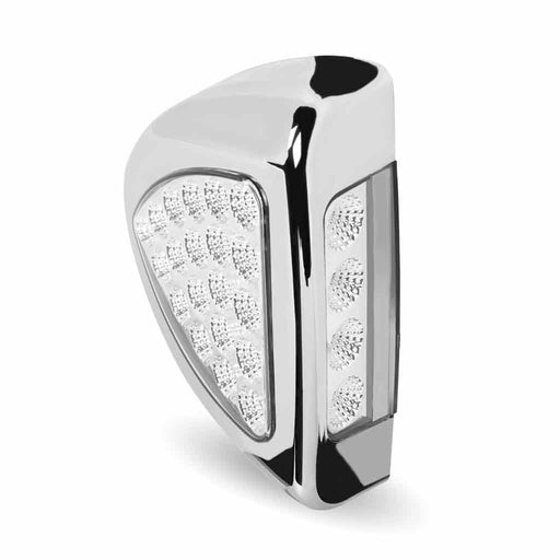 Light Gray Peterbilt Side Headlight Triangle Clear Amber LED (24 Diodes) PETERBILT SIDE HEADLIGHT