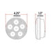 Light Gray 4" Round High Power LED Worklamp with Bubble Lens & Reflector Cup (6 Diodes) 4" ROUND
