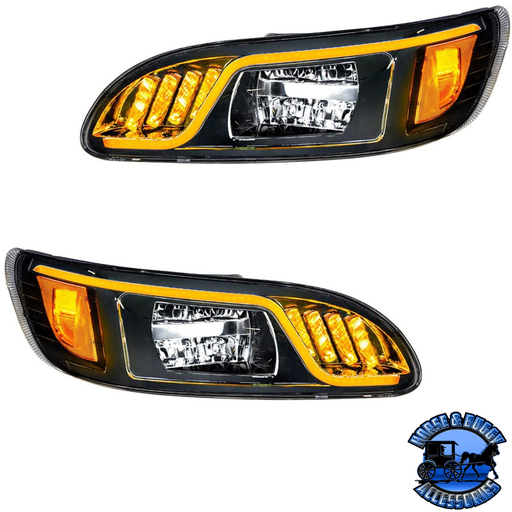 Sandy Brown All LED Blackout Headlights Dual LED Turn Signal 2005-2015 PB-386,1999-2010 387 up-31073 - up-31074 HEADLIGHT Driver's Side,Passenger's Side