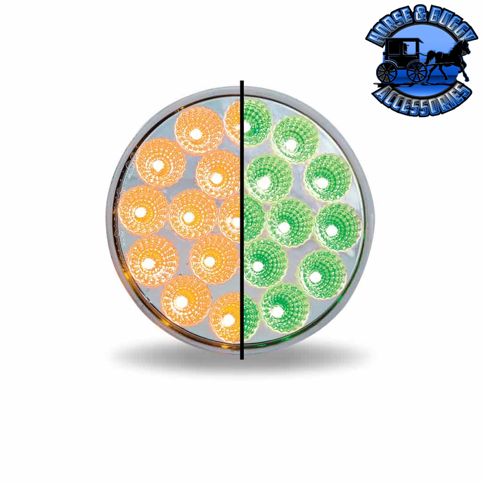 Gray 4" Round Trux Dual Revolution LEDs (Choose Style and Color) 4" ROUND Amber to Green - 19 Diodes
