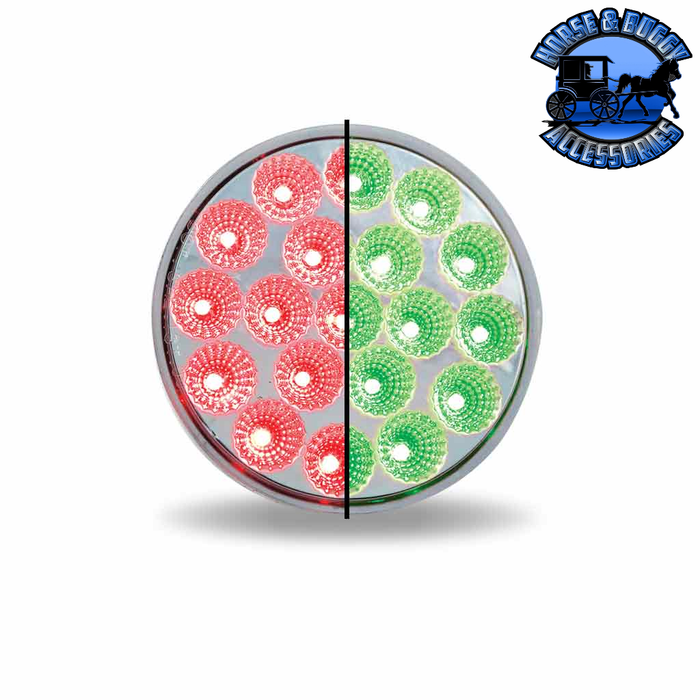 Gray 4" Round Trux Dual Revolution LEDs (Choose Style and Color) 4" ROUND Red to Green - 19 Diodes