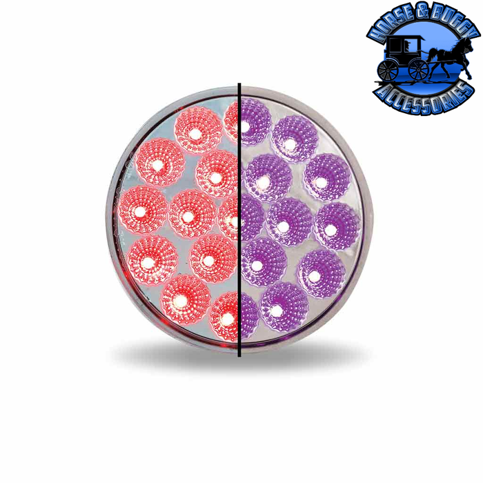 Gray 4" Round Trux Dual Revolution LEDs (Choose Style and Color) 4" ROUND Red to Purple - 19 Diodes