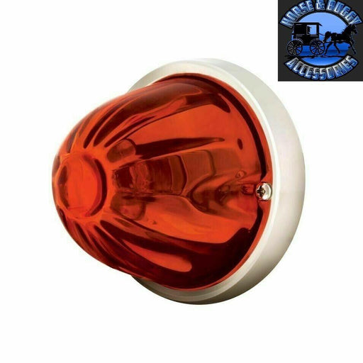 Saddle Brown dark amber (2 wire 1157) watermelon glass light kit incandescent old school flush mount 79730 watermelon glass lens