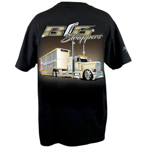 Light Gray miller time big strappers peterbilt bullhauler mens t-shirt truck semi apparel CLOTHING small,medium,large,extra large,2xl,3xl