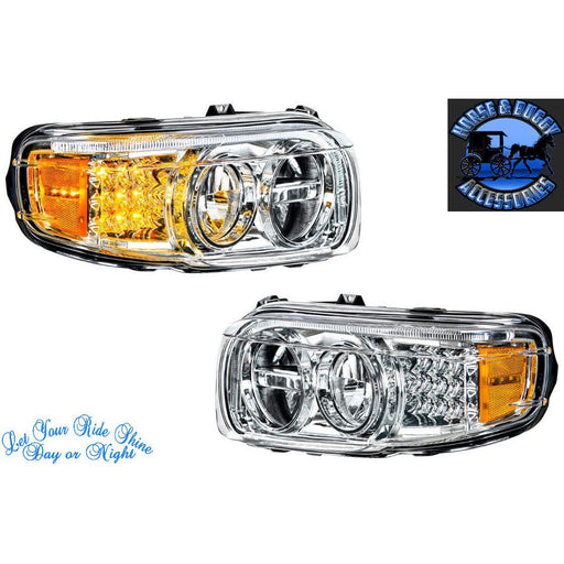 Light Gray Peterbilt 389 Headlights 388 dot approved LED chrome (sold individually) PETERBILT Driver's Side,Passenger's Side