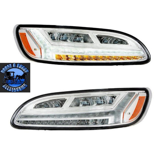 Dark Slate Gray Chrome 6 all LED Headlight For Peterbilt 386 2005-2015 & 387 1999-2010 (Sold individually) (Choose side) LIGHTING Driver's Side,Passenger's Side