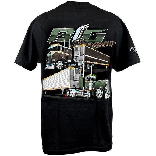 Black high miles trucks big strappers peterbilt freightliner t-shirt mens short sleeve CLOTHING small,medium,large,extra large,2xl,3xl
