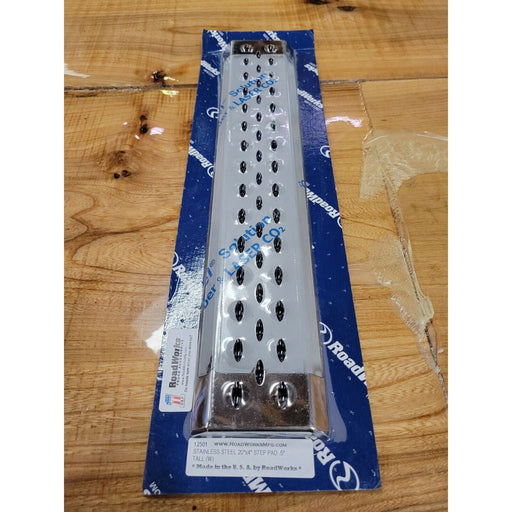 Rosy Brown stainless steel roadworks step plate tread 20" x 4" universal no slip #12501 step box