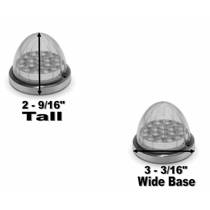 Gray red w/clear lens Watermelon (19 LED) Marker Turn Signal Light universal tled-wcr watermelon sealed led