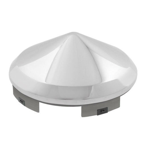 Light Gray chrome front semi truck hub cap pointed cone style universal 1" lip 10750 WHEEL HUB