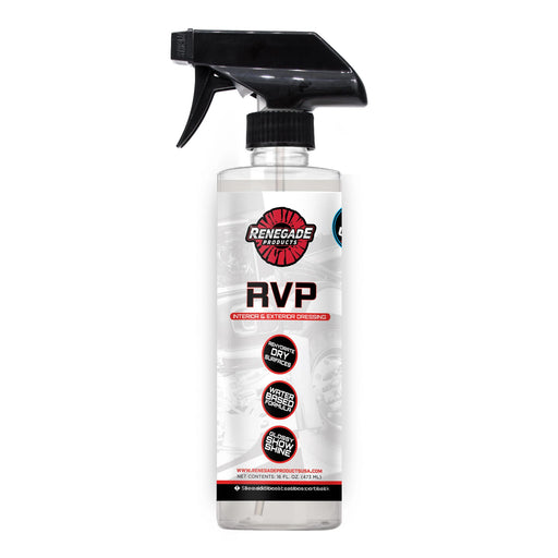 Renegade RVP Rubber, Vinyl, & Plastic Dressing Renegade Detailer Series 16 ounce,1 gallon Black