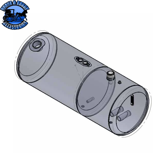 01-060015051 BESTfit Aluminum Split Tank 92 Gallon Fuel- Rear Fill/ 58 Gallon Hydraulic- Front Fill- 26 X 72 Inch W/ Early Style Manifold- Passenger Side For Peterbilt 2006 & Older