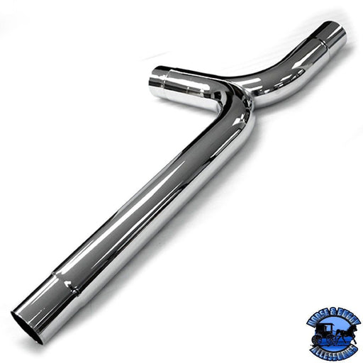 Gray BESTfit Chrome 5 Inch Tapered Y-Pipe For Peterbilt 378, 379, 389, 389 Glider EXHAUST