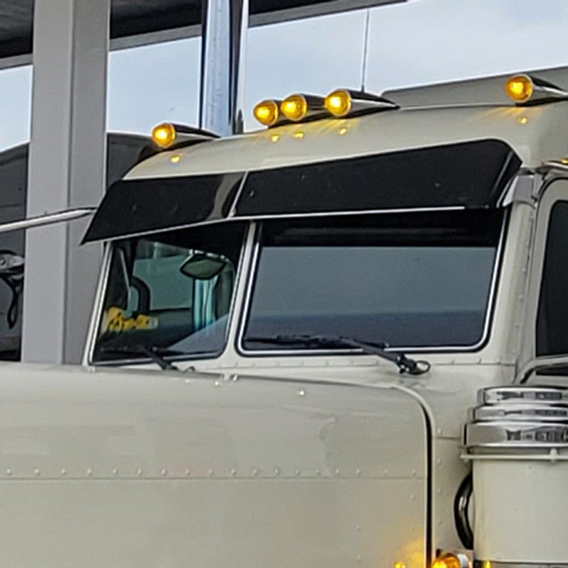 2 Piece Window Bus Glass For Peterbilt 379, 388, 389 #PFT-BG-379/389-RT PETERBILT VISOR Dark Gray