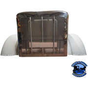 BESTFIT Aluminum Hood W/ Fiberglass Fenders | Stainless Steel Grille Fits Extended Hood Peterbilt 389-Replaces L29-6098-101 PETERBILT Dark Slate Gray