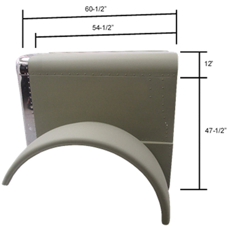 TPHD Small But Mighty Aluminum Hood With SS Extended Grille & Surround For Peterbilt 379 119 BBC Short Hybrid #01-125901