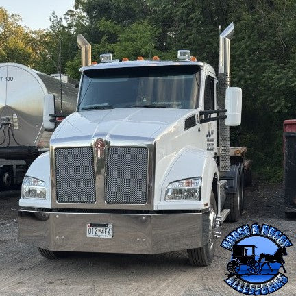 E-FN-0010-567-2T 18'' TAPERED TO 16'' AMERICAN EAGLE BUMPER (7 GA) KW (T800B T880 2004 NEWER) KENWORTH Dark Slate Gray