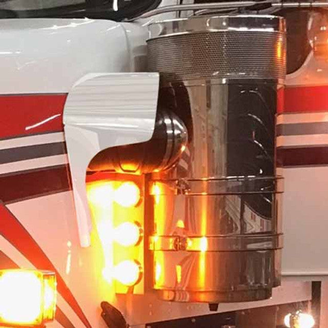 Kenworth W900L (Paintable) 304 Notched Air Cleaner Hose Guards (For trucks with air cleaner panels) AIR CLEANER Rosy Brown