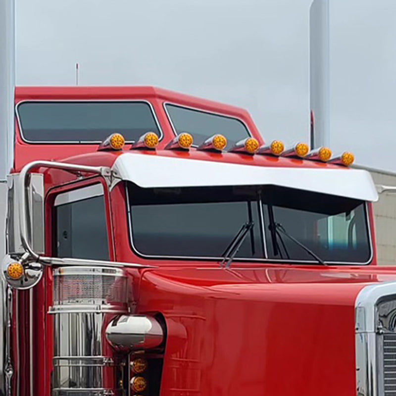 2 Piece Window Bus Glass For 2004- Older Style Kenworth W900B, W900L W/ Flat Glass Window Trim Gray