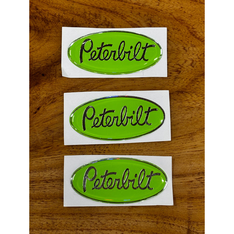 PETE PEDAL DECAL FOR CUSTOM PEDALS (LIMEGREEN/CHROME) SOLD AS A SET OF 3