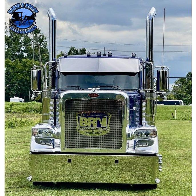 Rollin Low (14" Straight) Visor (Kenworth T680, T880, W990) (Peterbilt 567, 579, 589)  #3005 PETERBILT VISOR Dark Sea Green