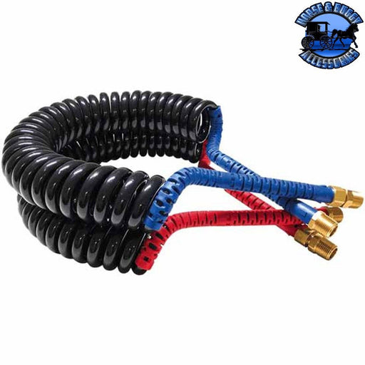 Dark Slate Gray 114-454 Reflex Allen 15 Foot Compact Air Hose Coil With Color Coded Grips 12" leads airline