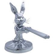 Chrome Die Cast hood ornament, shotgun bunny (universal) motor vehicle parts Light Slate Gray