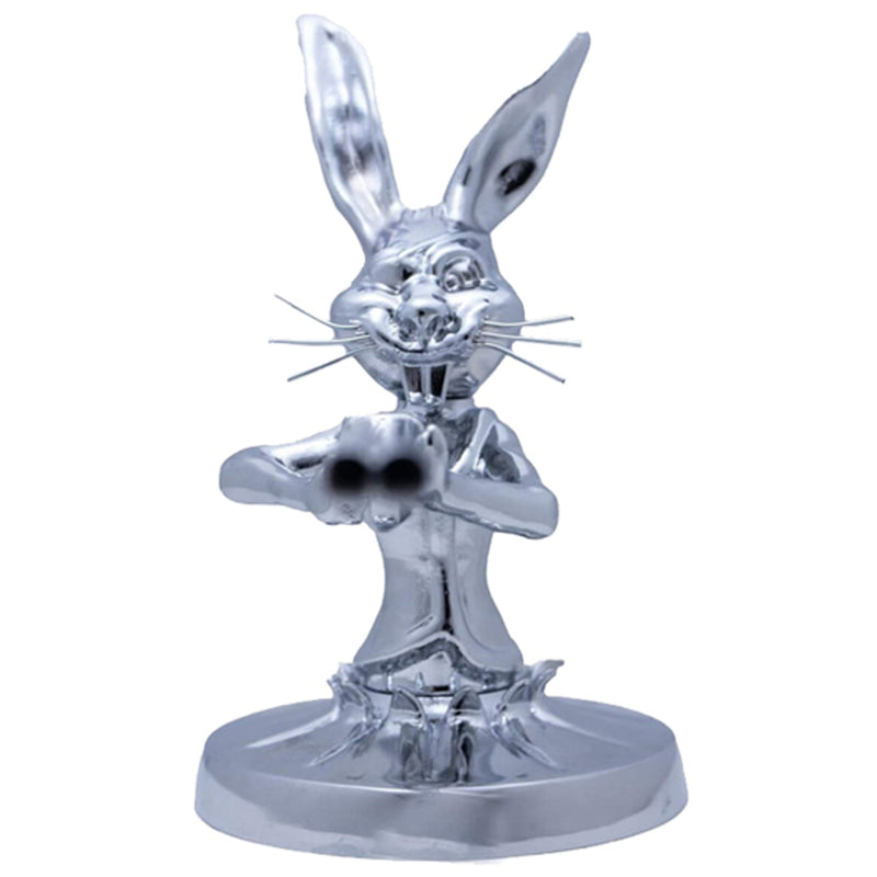 Chrome Die Cast hood ornament, shotgun bunny (universal) motor vehicle parts Dark Gray