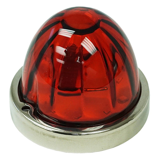 100061RR Legendary Extreme Large Glass Watermelon Red - Red 3 Wire Dual Function W/ Aluminum Bezel LED Light - Each Watermelon Light Brown