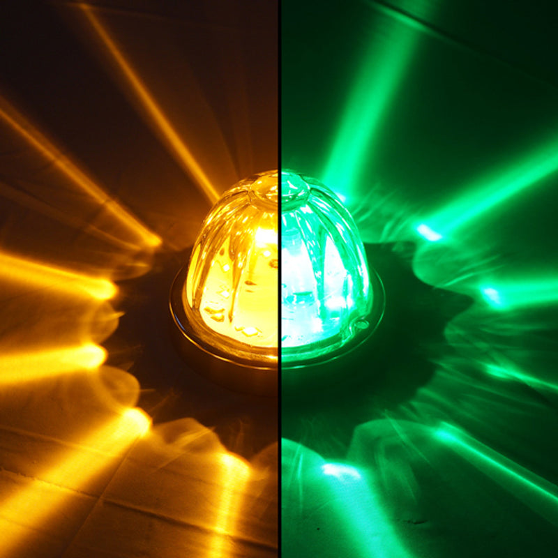 100061CAG Legendary Extreme Large Glass Watermelon Amber To Green - Clear 3 Wire Dual Function W/ Aluminum Bezel LED Light - Each Watermelon Light Goldenrod