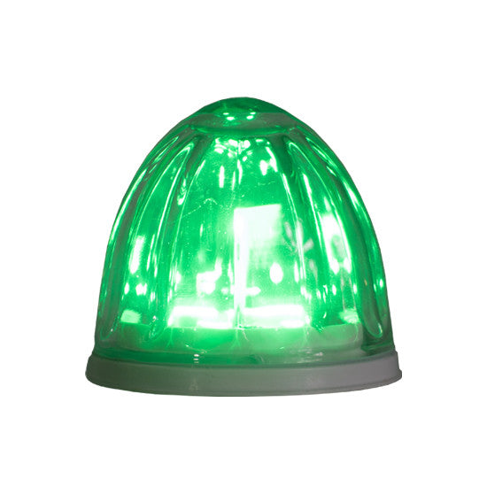 LEGENDARY 2 INCH WATERMELON LIGHT GLASS LENS TWO COLORS CLEAR LENS WITH  LED 4 WIRE PC BASE GROMMETT MOUNT NOT INCLUDED