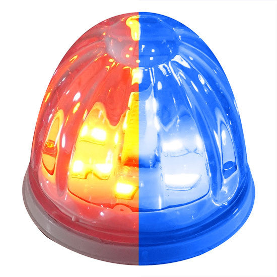 LEGENDARY 2 INCH WATERMELON LIGHT GLASS LENS TWO COLORS CLEAR LENS WITH  LED 4 WIRE PC BASE GROMMETT MOUNT NOT INCLUDED