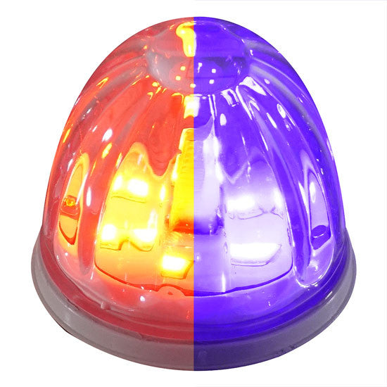 LEGENDARY 2 INCH WATERMELON LIGHT GLASS LENS TWO COLORS CLEAR LENS WITH  LED 4 WIRE PC BASE GROMMETT MOUNT NOT INCLUDED