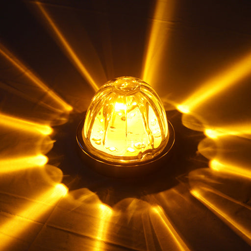 100061CA Legendary Extreme Large Glass Watermelon Amber - Clear 3 Wire Dual Function W/ Aluminum Bezel LED Light - Each Watermelon Light Black