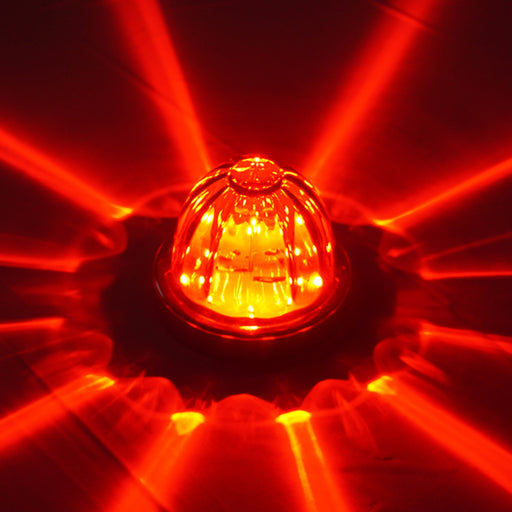 100061CR Legendary Extreme Large Glass Watermelon Red - Clear 3 Wire Dual Function W/ Aluminum Bezel LED Light - Each Watermelon Light Dark Red