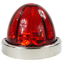 Legendary 3 Inch Watermelon Light, SS Curved  Bezel- Red LED / Red Glass Lens 23003RR-2 watermelon sealed led Light Gray