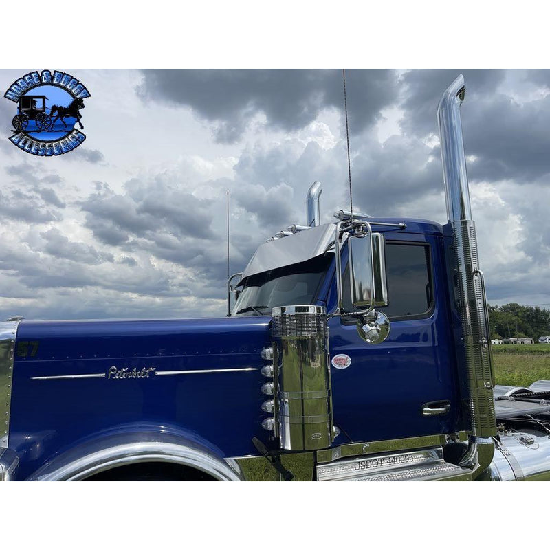 Rollin Low (14" Straight) Visor (Kenworth T680, T880, W990) (Peterbilt 567, 579, 589)  #3005 PETERBILT VISOR Dark Slate Gray