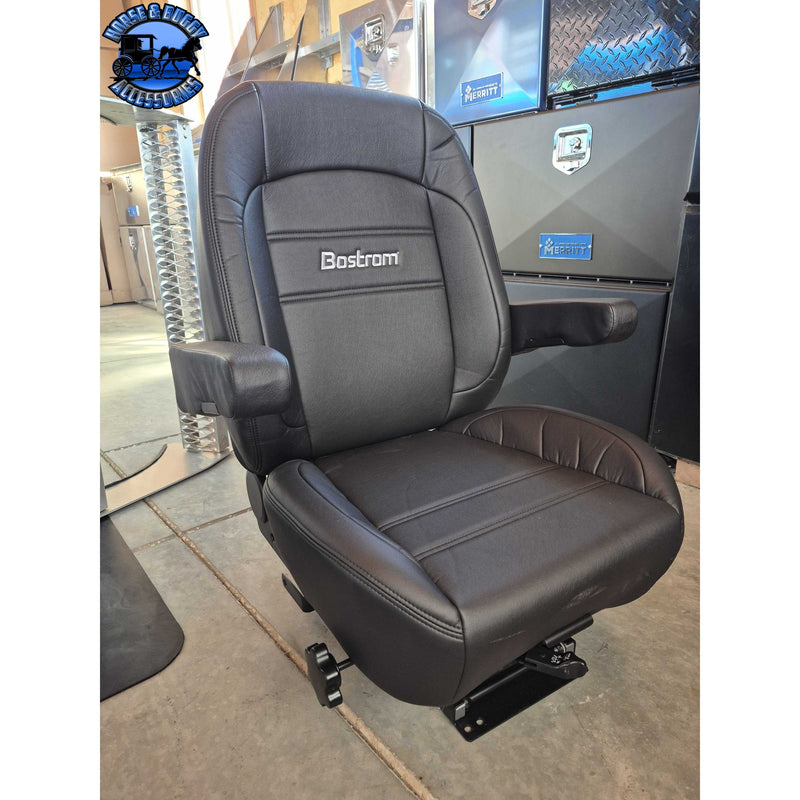 #8230001-900 Bostrom (Pro Ride) Truck Seat, Black Ultra-leather, LoPro - 910, Dual 16" Armrests, Mid-Back