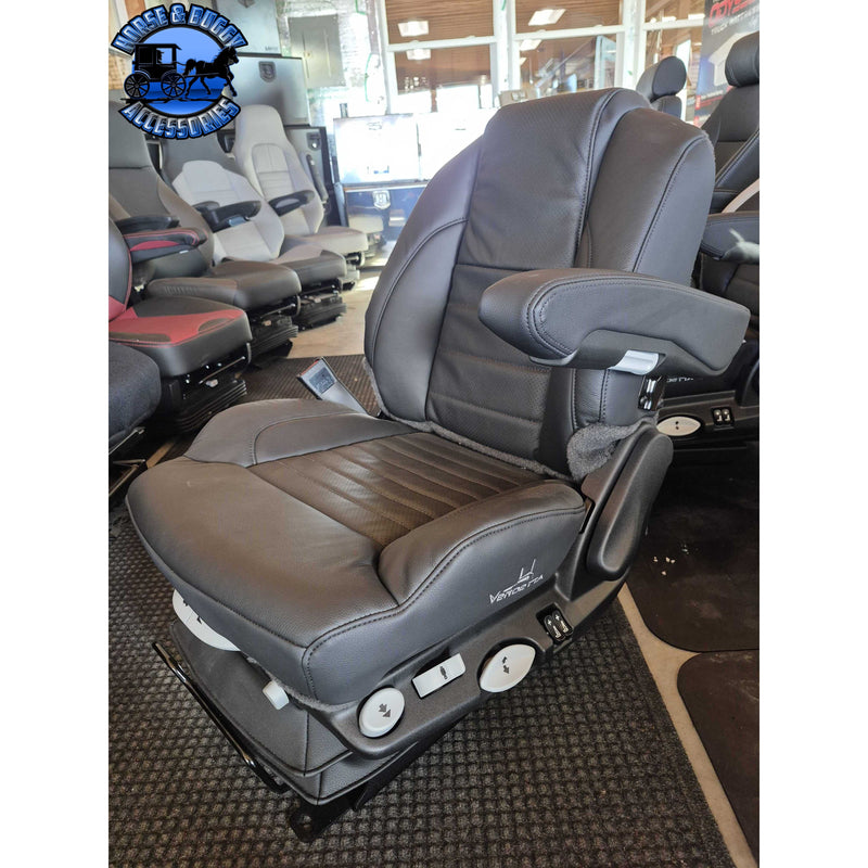 AF-21003LE14 GRAYMAG PREMIUM BLACK LEATHER MID BACK SEAT