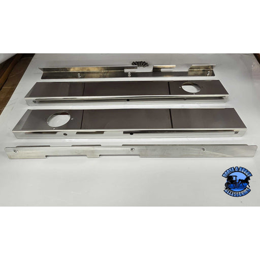 SS-1746 - PETERBILT 589 STRAP-MOUNT FRONT AIR CLEANER BRACKET w/ (1) WATERMELON AT THE BOTTOM (SOLD IN PAIRS) AIR CLEANER BRACKET Gray