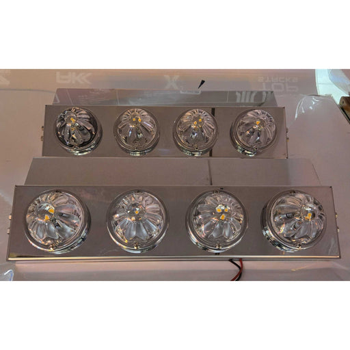 SS-1714  REAR 589 PETERBILT (BLIND MOUNT) STYLE AIR CLEANER BRACKET w/ (4) WATERMELON (SOLD IN PAIRS) air cleaner Dim Gray