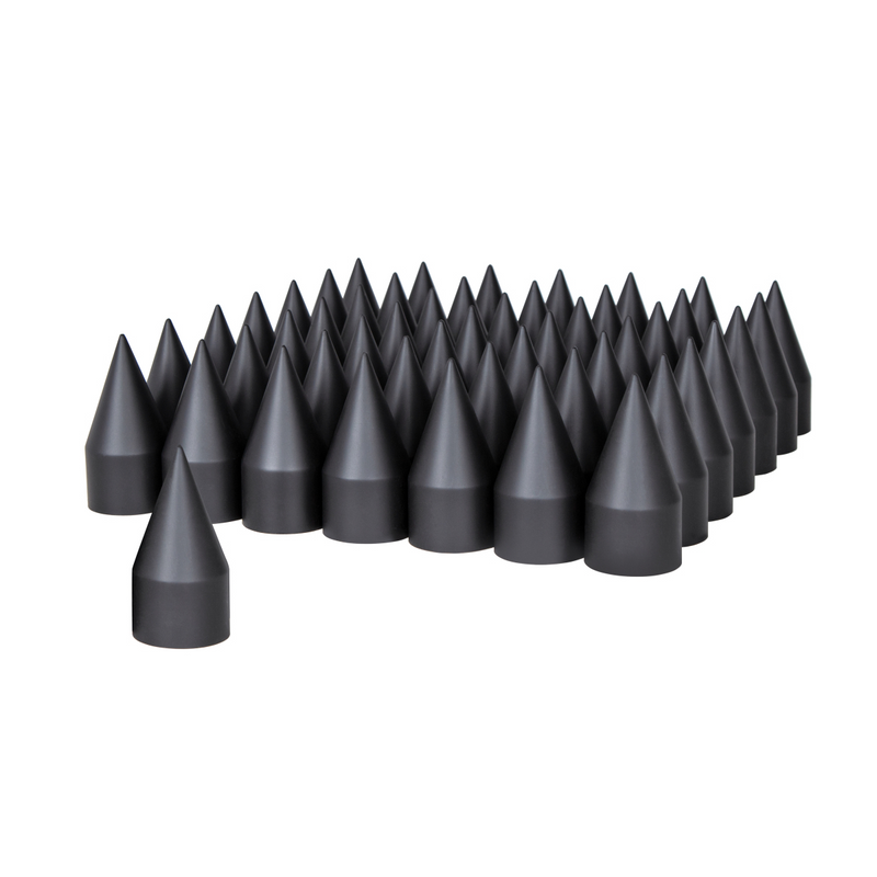 UP-10000CB 33mm X 4-1/8" Matte Black Spike Nut Covers - Thread-On (60-Pack)