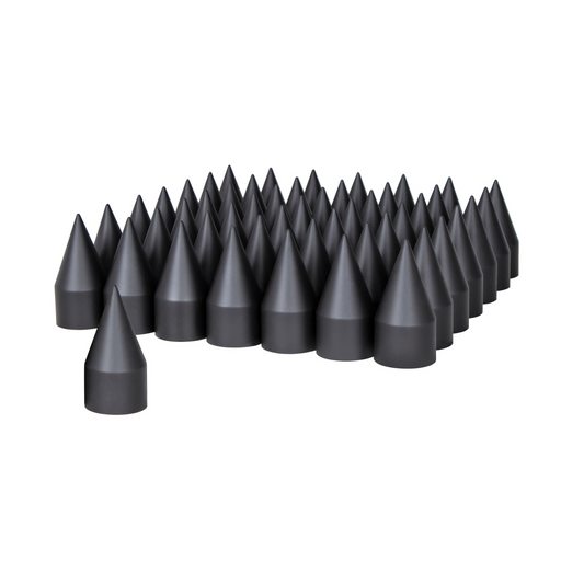UP-10000CB 33mm X 4-1/8" Matte Black Spike Nut Covers - Thread-On (60-Pack)