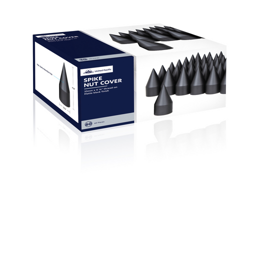UP-10000CB 33mm X 4-1/8" Matte Black Spike Nut Covers - Thread-On (60-Pack)